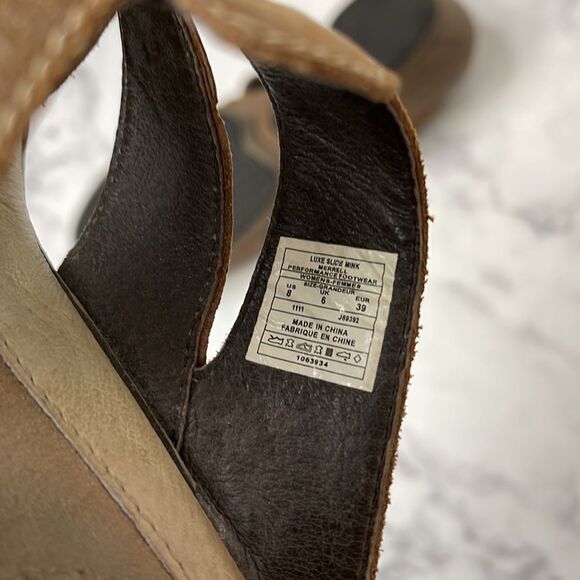 Merrell Luxe Slide Mink Leather Sandals 8 - Picture 7 of 7